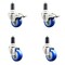 Service Caster 3 Inch 316SS Blue Poly Swivel 1-3/8 Inch Expanding Stem Caster Lock Brake, 2PK SS316TTLEX20S314-PPUB-BLUE-2-S-2-138 - alternate 1